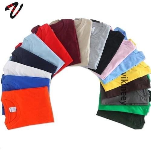 2020 New Casual Brand Solid Color T Shirt Men Women White Black 100% cotton T-shirts Summer Autumn Tops Tees Boy Girl Tshirts