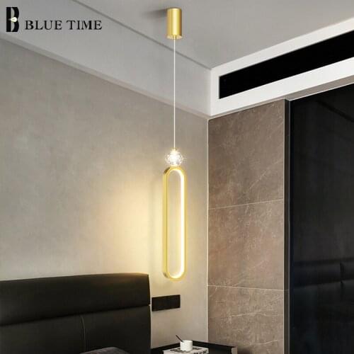 Simplicity LED Pendant Light Indoor Bedside Light Pendant Lamp for Dining Room Kitchen Living Room Bedroom Gold Home Decor Light