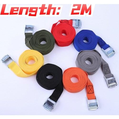 2M Buckle Tie-Down Belt cargo straps for Car motorcycle bike With Metal Buckle Tow Rope Strong Ratchet Belt for Luggage Bag