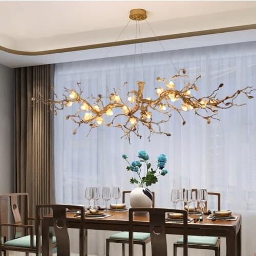Phube Lighting Large Artistic Branches Chandeliers Coloured Glaze Chandelier Light Lighting Hotel Chandeliers Copper Chandelier