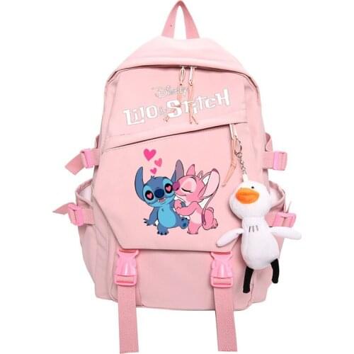 Kawaii Stitch Backpack Women Waterproof Fresh Colors Backpacks Fancy High School Bags for Teenage Girl Cute Travel Rucksack
