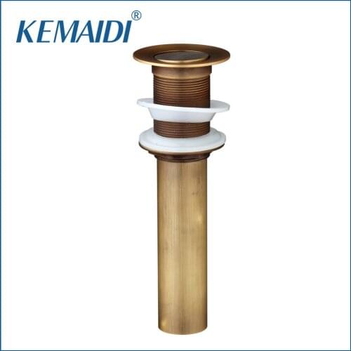 KEMAIDI Antique Brass 5707-1 Brand Drain New Brand Retro Bathroom/Kitchen Sink W/O Overflow Drain Floor Drain Bath Drains