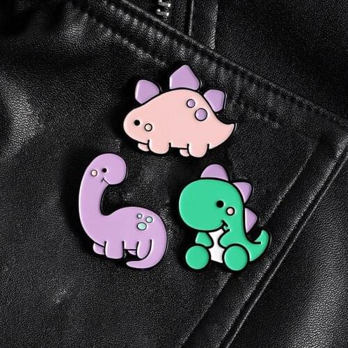 Cute cartoon dinosaur brooch student shirt backpack little dinosaur cowboy badge