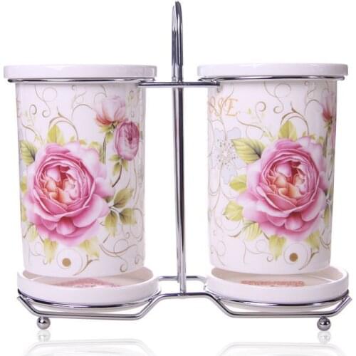 Chopsticks Storage Rack Ceramic Storage Tube Chopstick Tube Kitchen Storage Organization Tableware Draining Chopsticks Basket