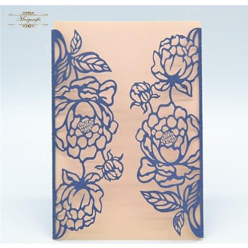 Wedding cards laser cut designs doc floral blue wedding invitation