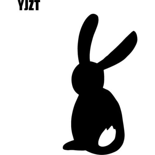 YJZT 8.2CM*15.6CM Rabbit Lovely Pattern Car Stickers Bumper Decoration Vinyl Decal Black/Silver C4-2979