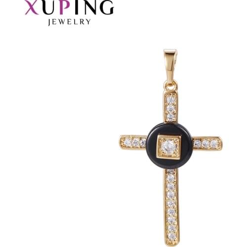 Xuping Jewelry Exquisite Fashion Black and White Two-Piece Cross Slip Pendant Ladies Christmas Gift 33401