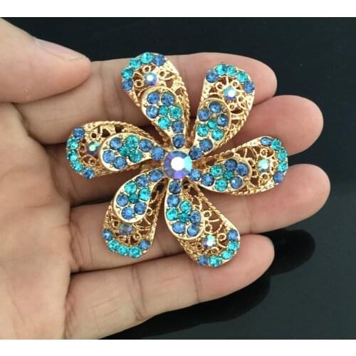 OneckOha Fashion Rhinestone Flower Brooch Pin Garment Accessories Wedding Bridal Brooch Pin