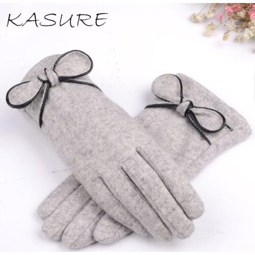 KASURE Winter Knitted Childrens Gloves Christmas Warm Soft Rabbit Wool Cartoons Kids Gloves Child Full Finger Boys Girls Mitten