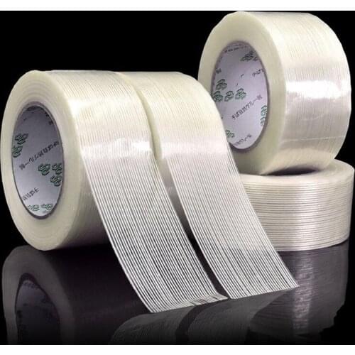 1pc 50M fiber tape strong glass fiber tape high temperature resistant non-marking single side stripe tape 5MM/10MM/15MM