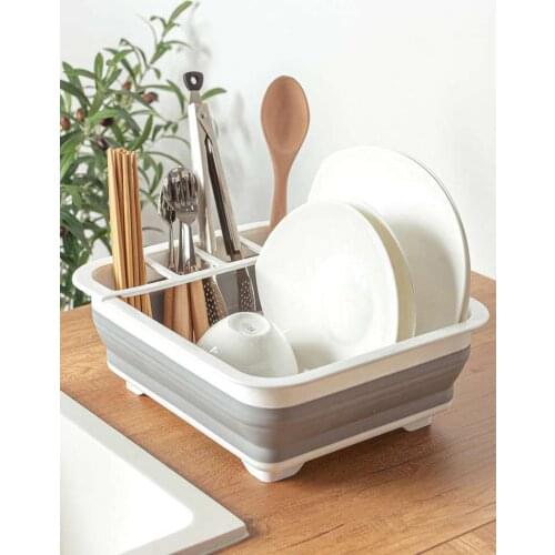 1Pcs Foldable Dish Rack Kitchen Storage Holder Drainer Bowl Tableware Plate Portable Drying Rack Home Shelf Dinnerware Organizer