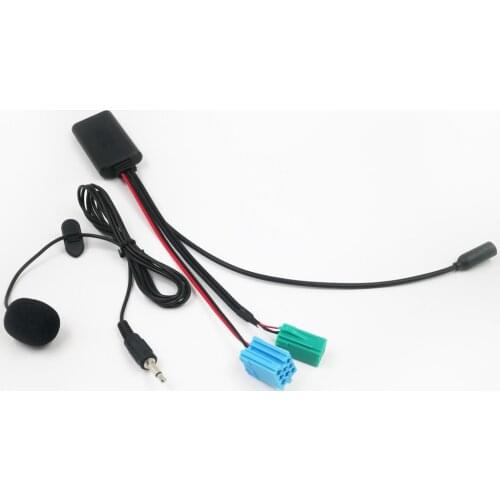 Biurlink 5Pcs Bluetooth AUX Cable for Renault Radio Updatelist Bluetooth5.0 Audio Music Adapter Calling Handsfree ISO 6Pin 8Pin