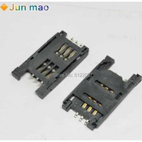 10PCS/LOT Card holder 6P Connector SMT TF Memory Card Socket / Slot / Seats/ Holder for phone 6Pin All plastic SIM