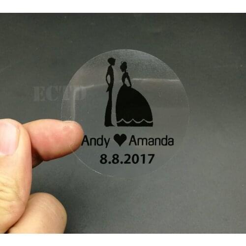 100pcs 5cm Customize Personalised Clear Transparent Birthday Wedding Invitation Envelope Seals Stationery Baptism Sticker