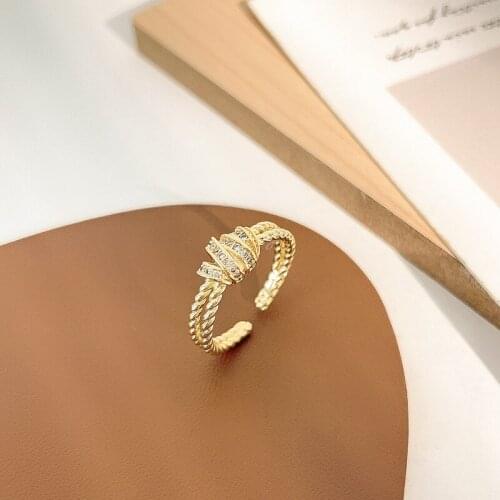 2021 Double-Layer Metal Texture Women Rings Retro Simple Minimalist Pinky Accessories Ring Party Elegant Jewelry Rings