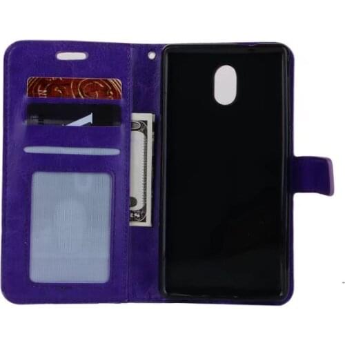 30pcs/lot Crazy Horse Stand Leather PU+TPU Cover Case for Nokia 3