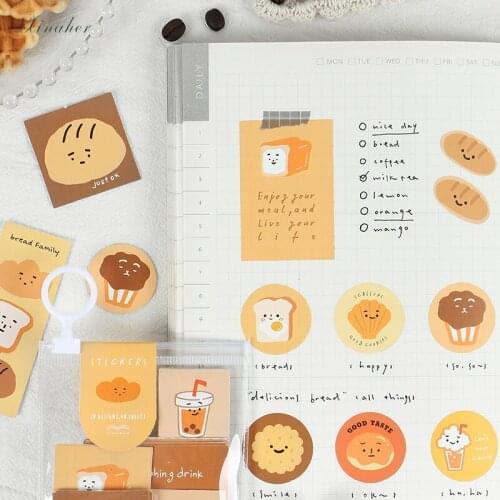 40pcs Cartoon cherry blossom bread expression sticker package DIY diary Bullet Journal decoration sticker album scrapbooking