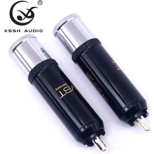 8pcs RCA 0152AG XSSH Audio YIVO Hi-End HIFI DIY Silver Plated Male Audio RCA plug Connector Jack for Audio Cable Cord