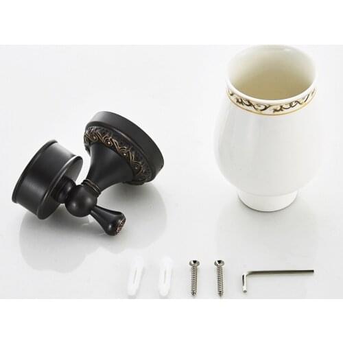 ANTIQUE STYLE SINGLE CERAMIC TUMBLER / TOOTHBRUSH HOLDER- BATHROOM ACCESSORY