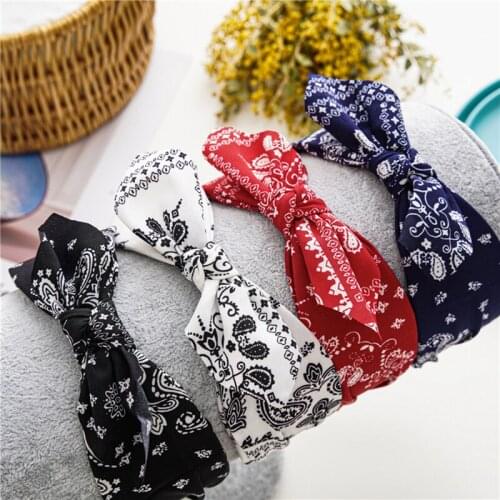 Bunny ears hair bows ties elastic bands cute headband for women gumki do wlosow decoration tiara designer headdress accessori