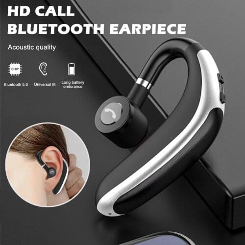 Bluetooth Earpiece V5.0 Wireless Earphones Driving Business Headset 8H Music Time with Noise-Cancelling Mic