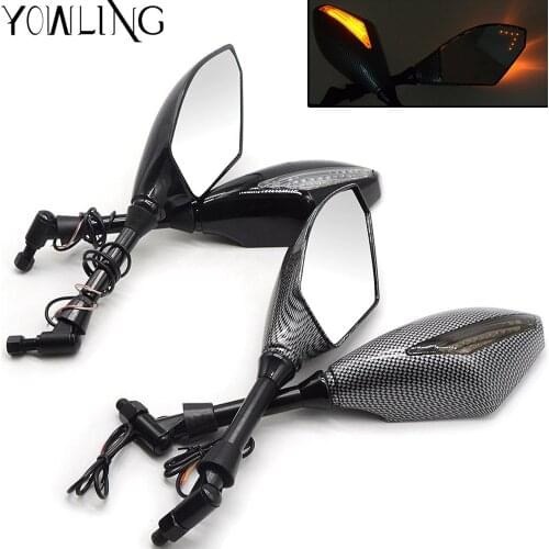 For Honda CBR 600 F4 F4i 1999-2005 RC51 RVT 1000R 2000-2005 Side Rear View Mirrors Black Carbon Fiber Motorcycle 8MM 10MM screw