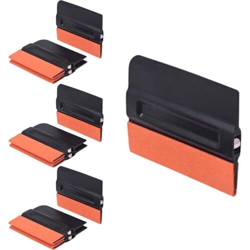 Car Cleaning Tool Ice Scraper Car Vinyl Wraps Tool Magnet Squeegee With Micro-Fiber Felt Film Squeegee