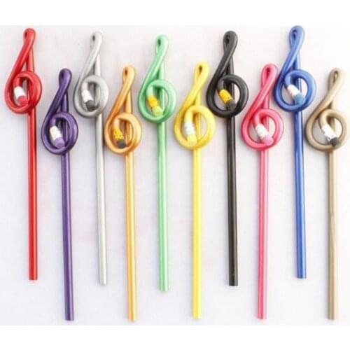 Pencil stationery wholesale Music pencil Treble clef pencil Shape Multicolor mixed wooden pencils