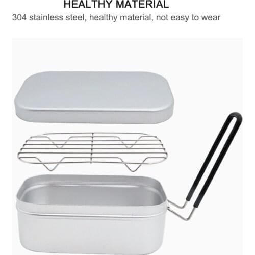 Camping Lunch Box Steaming Stand Rack Stainless Steel Outdoor Picnic Camping Hiking Fishing Mountaineering Cooking Steaming