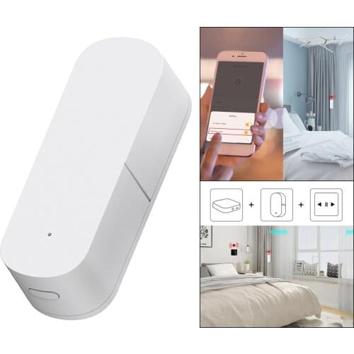 Door Window Magnetic Sensor Smart Home Security Alarm System, Battery Powered, White