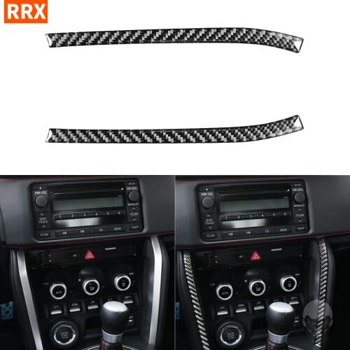 For Toyota 86 Subaru BRZ 2017-2019 Real Black Color Carbon Fiber Sticker Central Control Radio Side Triml Interior Car Accessory
