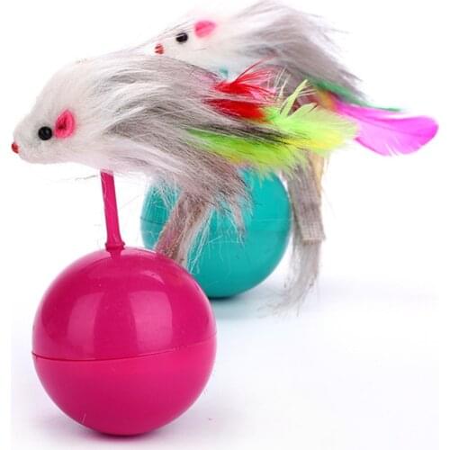 2019 New Arrival Durable Pet Cat Toys Mimi Favorite fur Mouse Tumbler Kitten Cat Toys Plastic Play Balls for Catch Cats Supplies