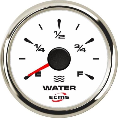 New Design Marine Boat Yacht Automotive Water Level Gauge E-F 9-32V 52mm 2 Inch 316L Chrome Bezel White Dial 802-00006