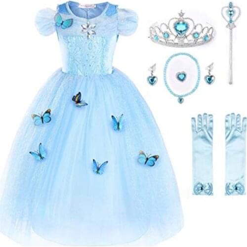 Girls Butterfly Princess Dress Costume Dress Up Clothes Little Girls Christmas Evening party Dress Skirt Birthday Gift