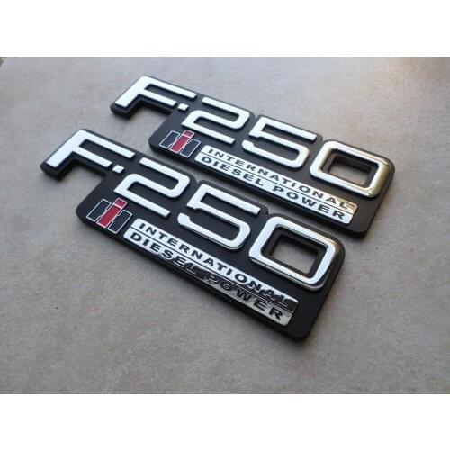 CUSTOM F250 83-94 OBS INTERNATIONAL DIESEL POWER FENDER ABS F250 F-250 INTERNATIONAL DIESEL POWER Auto Emblems Badges 3D