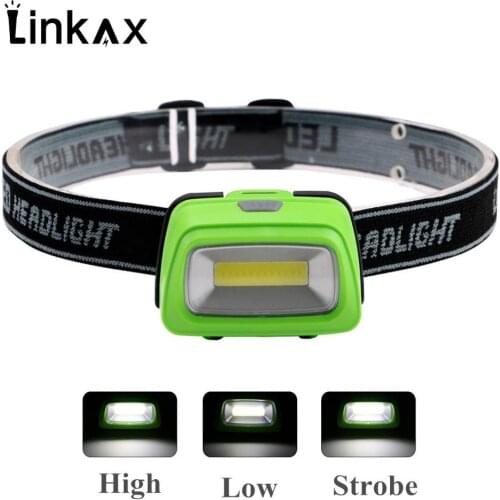 Portable Mini Headlamp 3 Modes Headlight Head Flashlight Torch Lamp Light Hiking Camping Light for Fishing Riding Cycling