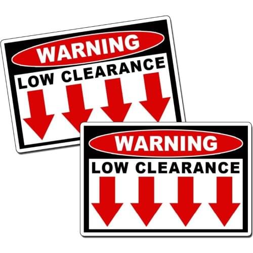Low Clearance Warning Safety Sticker Rider Mini Truck JDM 4x4 Rack Safe Decal HD