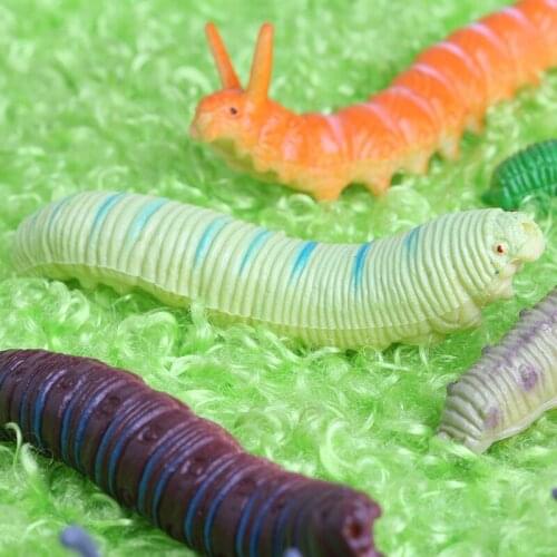 12 x Twisty Worm Realistic Fake Caterpillar Insect Educational Trick Toy Plastic