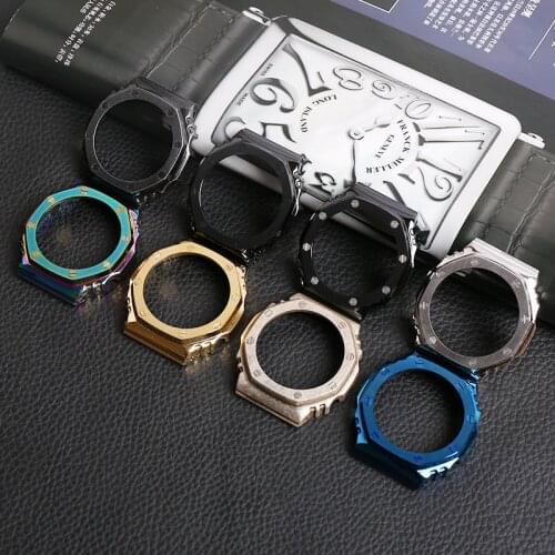 Mens watch accessories modified stainless steel strap case for Casio GA2100 GA2110 outdoor sports waterproof watch with case