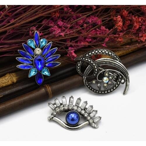 Luxury Crystal Eye Flower Moon Barrette Hairgrips For Women Bridal Wedding Hair Accessories Headpiece Hairpins Hair Clip Jewelry