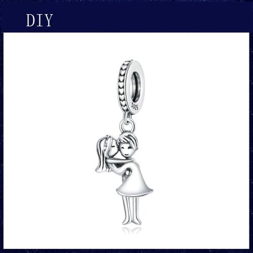 Silver Shiny princess carried the pendant fit Pandora Charm Silver 925 Bead Pendant Bangle with stylish DIY jewelry
