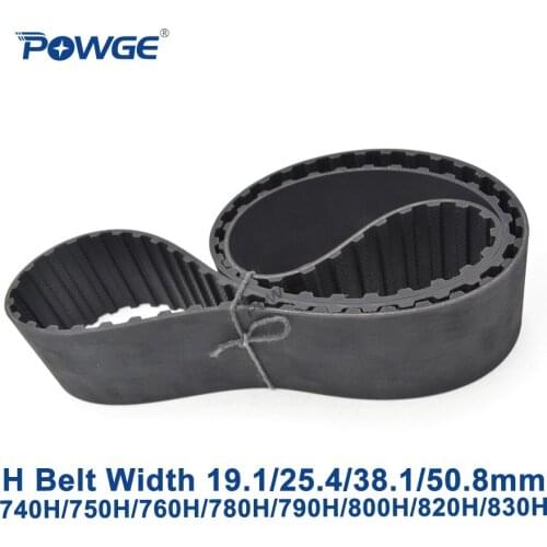 POWGE Inch H Synchronous timing belt 740H/750H/760H/770H/780H/790H/800H/810H/820H/830H Width 19.1/25.4/38.1/50.8mm Rubber Belts