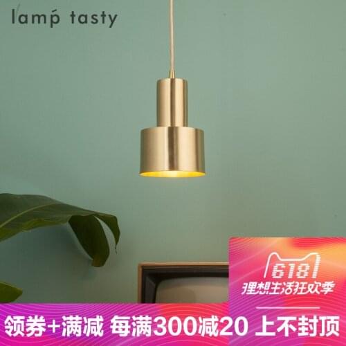 Modern simple brass pendant light E27 4 color led hanging lamp/droplight for dinning bar restaurant deco light fixture