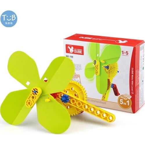 Big Size Building Blocks Technology Hand-cranked windmill fan Creative Set Education Assemble Bricks For Children Gift Toys