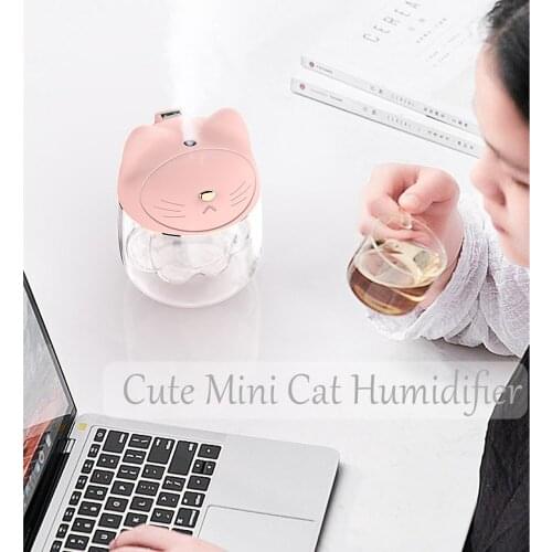High Quality 150ML cat Air Humidifier Aroma Essential Oil Diffuser for Home Car USB Fogger Mist Maker with LED Night Lamp