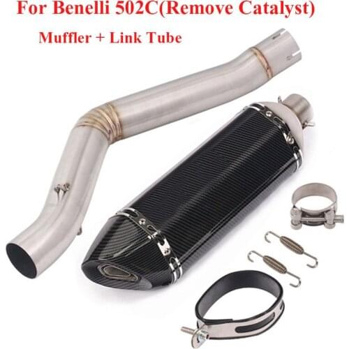 Motorcycle 51mm Exhaust System Muffler Silencer Tip Connection Link Tube for Benelli Leoncino 500 Leoncino 800