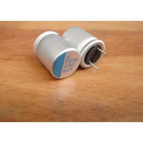 100pcs 680uF 6.3V NCC PS serires 10x12.5mm Super Low ESR High Ripple Current 6.3V680uF For MB/VGA Solid Capacitor