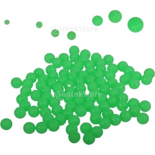 100 SEA FISHING BEADS Luminous Glow in Dark Rig Making Craft Round Beads 7 Sizes