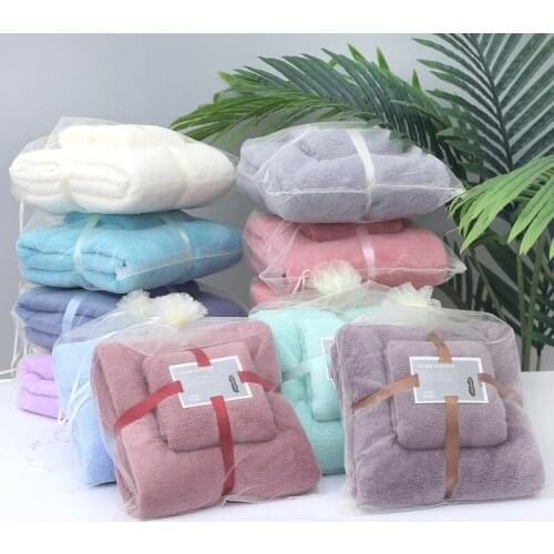 70x140cm 35x75cm 2pcs Luxury Super Large Towel Set High Absorbent Soft Bath Towel + Face Towels bath towels for adults cotton