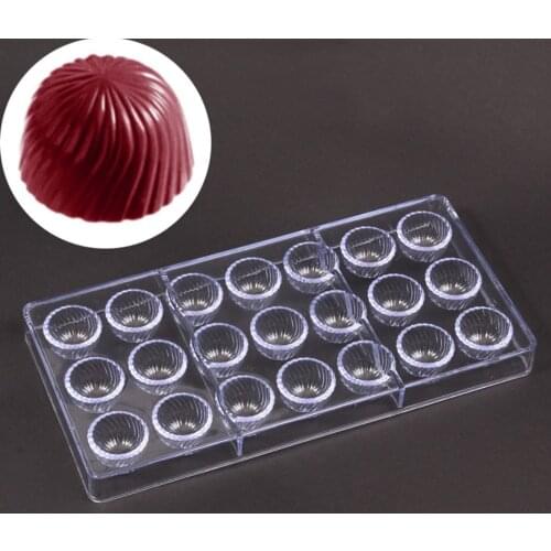 21 Cavity Spiral Shape Chocolate Mold Transparent Plastic Chocolate Mold Dessert Mould Decoration Tools Cake Tools